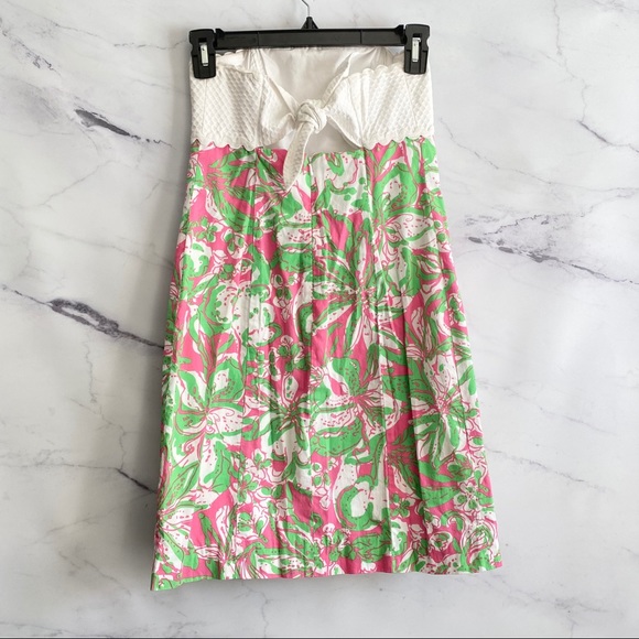 Lilly Pulitzer Franco Strapless Dress Size 00 Forgot My Trunks - Picture 5 of 9